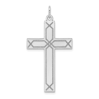 14K white gold cross pendant