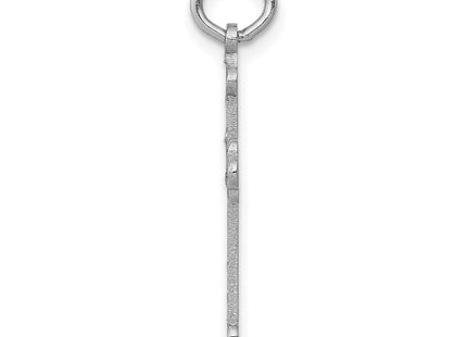14K White Gold Laser Designed Cross Pendant (Style XR973)