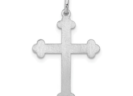 14K White Gold Laser Designed Cross Pendant (Style XR973)