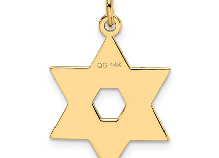 14K gold star pendant, further view