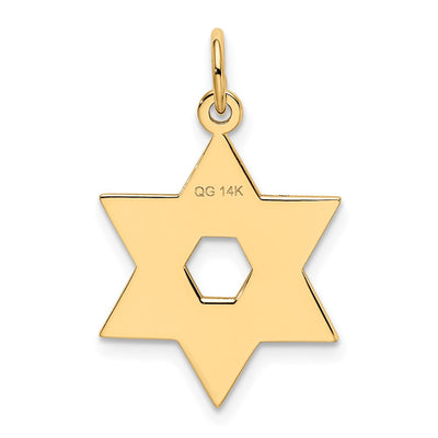 14K Laser Designed Star of David Pendant, 26 x 17mm