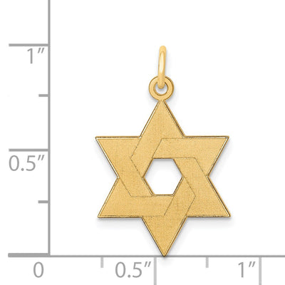 14K Laser Designed Star of David Pendant, 26 x 17mm