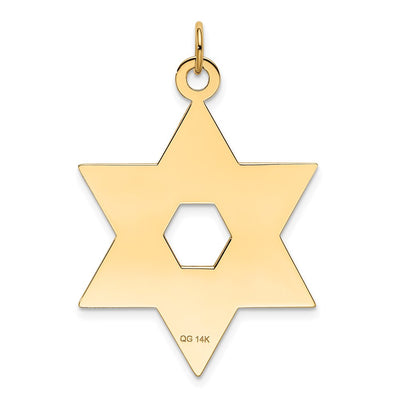 14K Laser Designed Star of David Pendant, 41 x 27mm