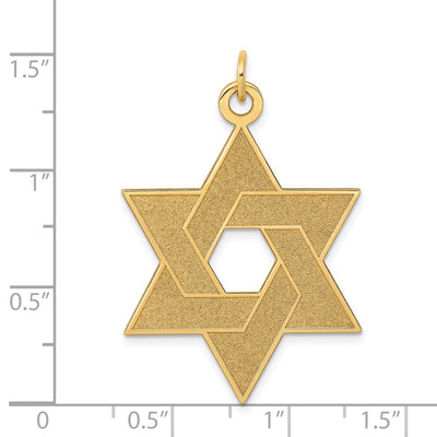 14K Laser Designed Star of David Pendant, 41 x 27mm