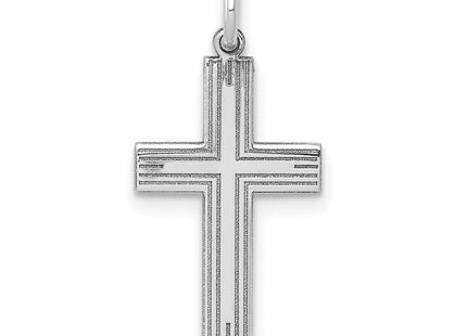 14K White Gold Laser Designed Cross Pendant (Style XR996)