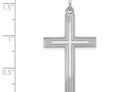 14K White Gold Laser Designed Cross Pendant (Style XR999)