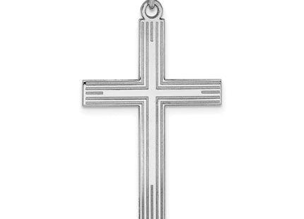 14K White Gold Laser Designed Cross Pendant (Style XR999)
