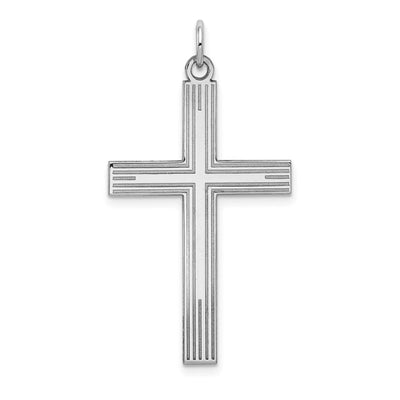 14K white gold cross pendant