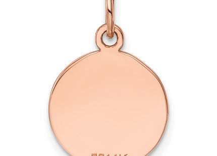 14K Rose Gold Plain .011 Gauge Circular Engraveable Disc Charm, 19 x 12mm