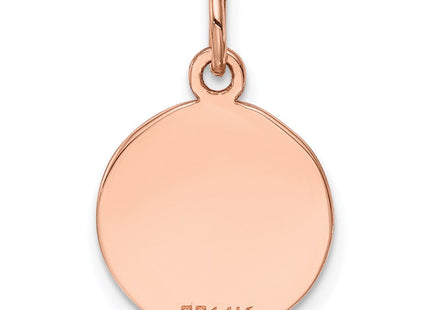 14K rose gold disc charm, another view