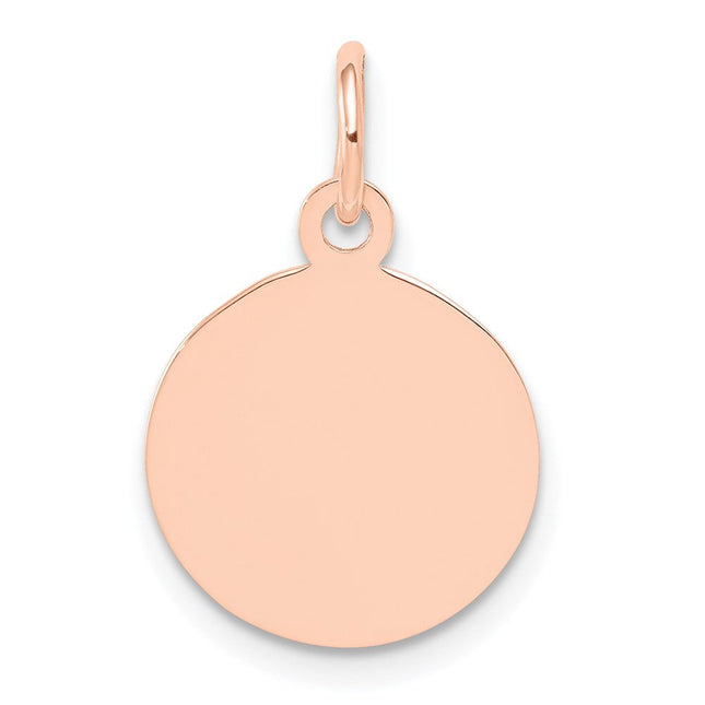 14K rose gold disc charm