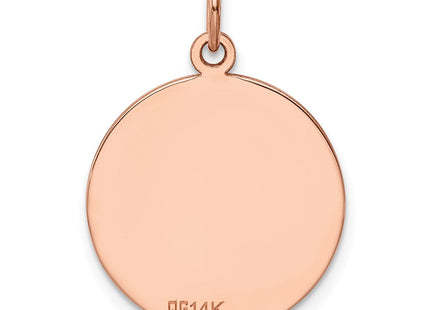 14K rose gold disc charm, another view