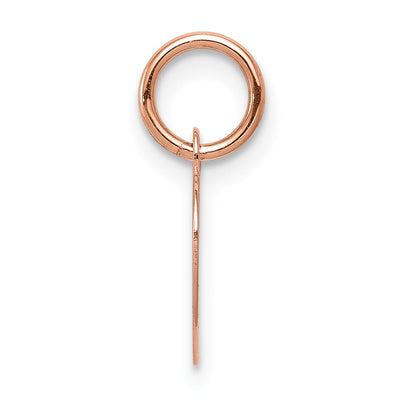 14K Rose Gold Plain .011 Gauge Engraveable Heart Disc Charm, 14 x 9mm