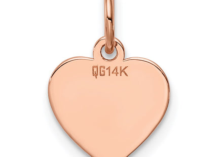 14K rose gold disc charm, another view