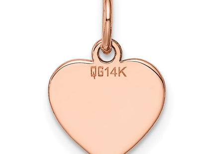 14K rose gold disc charm, another view