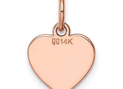 14K rose gold disc charm, another view