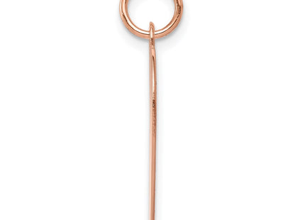 14K Rose Gold Plain .018 Gauge Engraveable Heart Disc Charm, 24 x 20mm