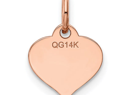 14K Rose Gold Heart Disc Charm, 14 x 10mm (13)