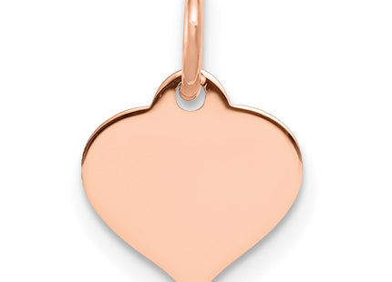 14K Rose Gold Heart Disc Charm, 14 x 10mm (13)
