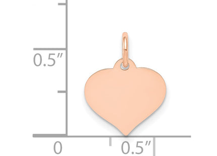 14K Rose Gold Heart Disc Charm, 17 x 12mm (18)