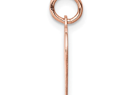 14K Rose Gold Heart Disc Charm, 18 x 14mm
