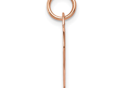14K Rose Gold Plain .018 Gauge Engraveable Heart Disc Charm, 21 x 19mm