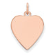 14K Rose Gold Plain .018 Gauge Heart Engravable Disc Charm