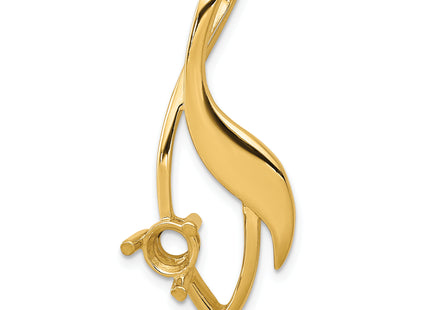 14k Holds Stone Fancy Slide Mounting Fits up to Regular/ Fancy or Reversible Omega, 30 x 14mm