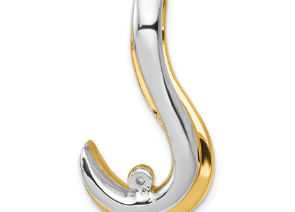 14k Two-tone Peg-Set Fancy Slide Mounting Fits up to Regular/ Fancy or Reversible Omega, 30 x 15mm