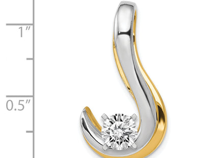 14k Two-tone Peg-Set Fancy Slide Mounting Fits up to Regular/ Fancy or Reversible Omega, 30 x 15mm
