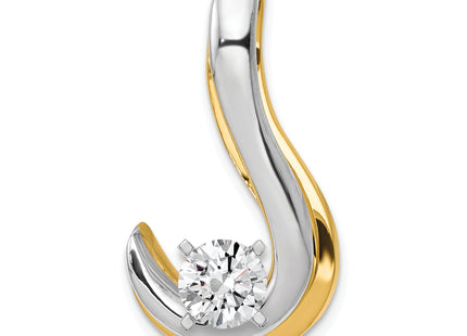 14k Two-tone Peg-Set Fancy Slide Mounting Fits up to Regular/ Fancy or Reversible Omega, 30 x 15mm