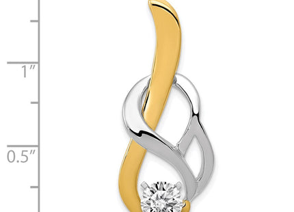 14k Two-tone Peg-Set Fancy Slide Mounting Fits up to Regular/ Fancy or Reversible Omega (Style XS1250)
