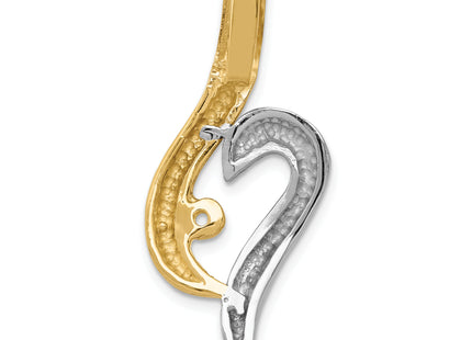 14k Two-tone Peg-Set Fancy Slide Mounting Fits up to Regular/ Fancy or Reversible Omega, 35 x 15mm