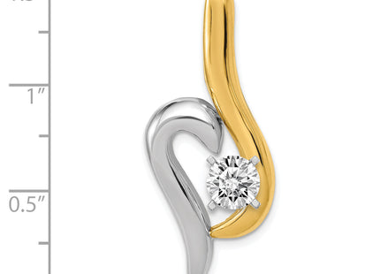 14k Two-tone Peg-Set Fancy Slide Mounting Fits up to Regular/ Fancy or Reversible Omega, 35 x 15mm