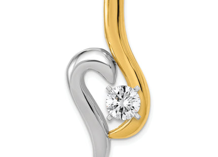 14k Two-tone Peg-Set Fancy Slide Mounting Fits up to Regular/ Fancy or Reversible Omega, 35 x 15mm