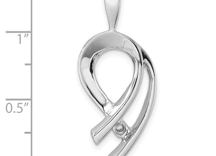 14k White Gold Holds Stone Slide Mounting Fits up to Regular/ Fancy or Reversible Omega (Style XS257W)