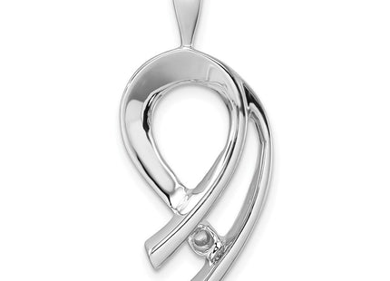 14k White Gold Holds Stone Slide Mounting Fits up to Regular/ Fancy or Reversible Omega (Style XS257W)