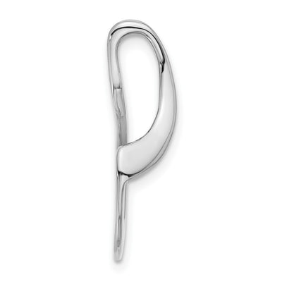 14K White Gold Peg-Set Fancy Slide Mounting Fits up to Regular/ Fancy or Reversible Omega, 27 x 15mm