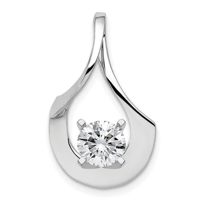 14K White Gold Peg-Set Fancy Slide Mounting Fits up to Regular/ Fancy or Reversible Omega, 27 x 15mm
