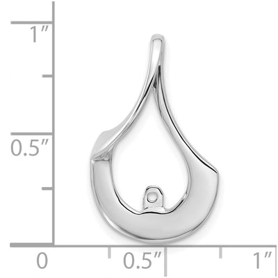 14K White Gold Peg-Set Fancy Slide Mounting Fits up to Regular/ Fancy or Reversible Omega, 27 x 15mm