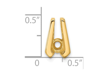 14k Holds Stone Slide Mounting Fits up to Regular/ Fancy or Reversible Omega (Style XS502)
