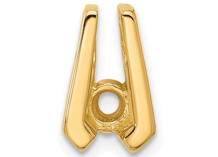 14k Holds Stone Slide Mounting Fits up to Regular/ Fancy or Reversible Omega (Style XS502)