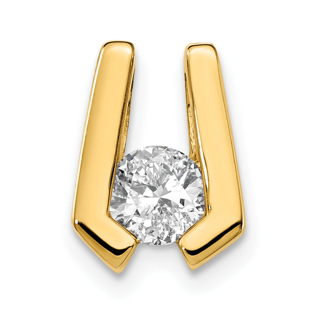 14k Holds Stone Slide Mounting Fits up to Regular/ Fancy or Reversible Omega, 15 x 10mm