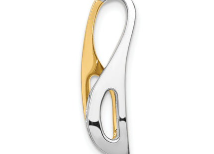 14k Two-tone Peg-Set Aaa Diamond Semi-Mount Slide Fits up to Regular/ Fancy or Reversible Omega, 25 x 11mm