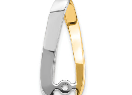 14k Two-tone Peg-Set Aaa Diamond Semi-Mount Slide Fits up to Regular/ Fancy or Reversible Omega, 25 x 11mm