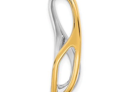 14k Two-tone Peg-Set and Channel Diamond Slide Mounting Fits up to Regular/ Fancy or Reversible Omega (Style XS628)