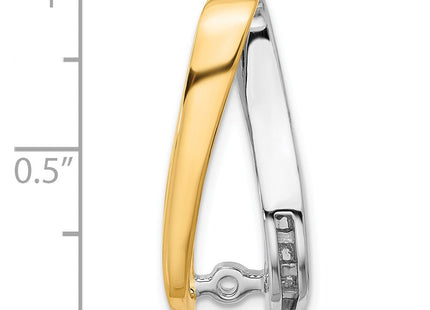 14k Two-tone Peg-Set and Channel Diamond Slide Mounting Fits up to Regular/ Fancy or Reversible Omega (Style XS628)