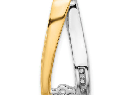 14k Two-tone Peg-Set and Channel Diamond Slide Mounting Fits up to Regular/ Fancy or Reversible Omega (Style XS628)