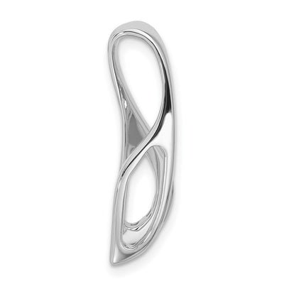14K White Gold Peg-Set and Channel Diamond Slide Mounting Fits up to Regular/ Fancy or Reversible Omega, 27 x 12mm
