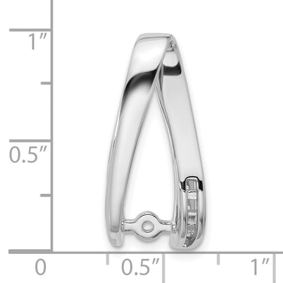 14K White Gold Peg-Set and Channel Diamond Slide Mounting Fits up to Regular/ Fancy or Reversible Omega, 27 x 12mm